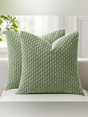 NWOT Kevin Textile 2 Packs Throw Pillow Covers 18x18 Inch Sage Green